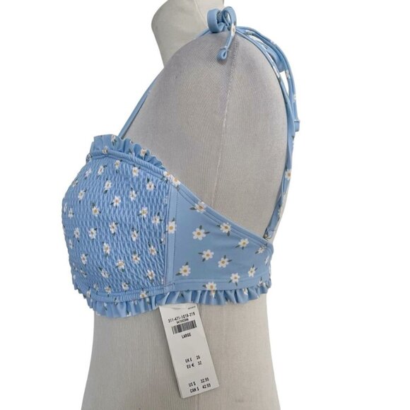 NEW Hollister Size Large Bikini Top Floral Daisy Ruffle $32.95 - Picture 4 of 8
